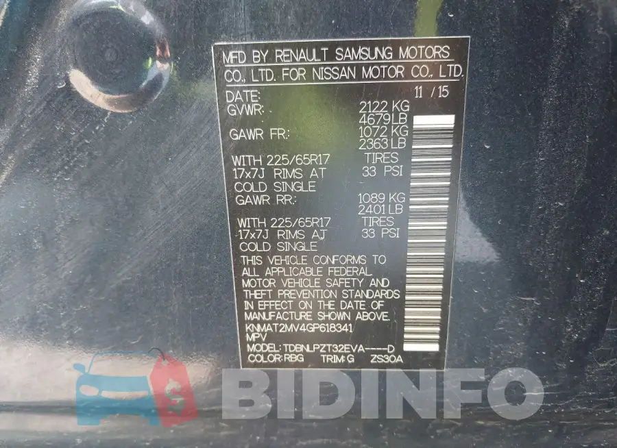 KNMAT2MV4GP618341 Photo# 9
