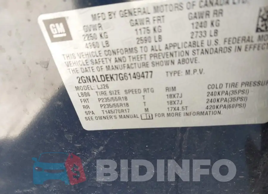 2GNALDEK7G6149477 Photo# 9