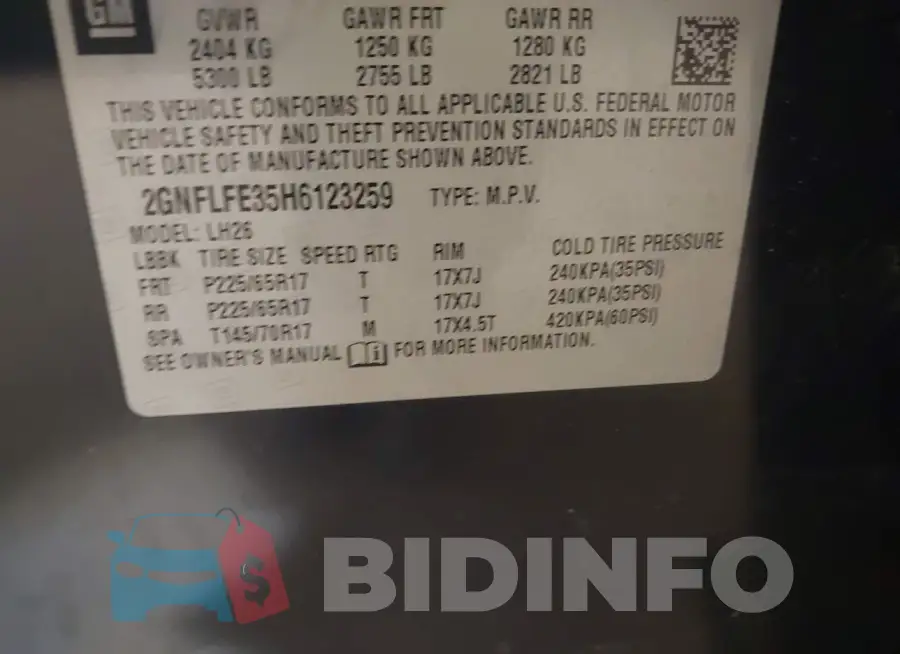 2GNFLFE35H6123259 Photo# 9