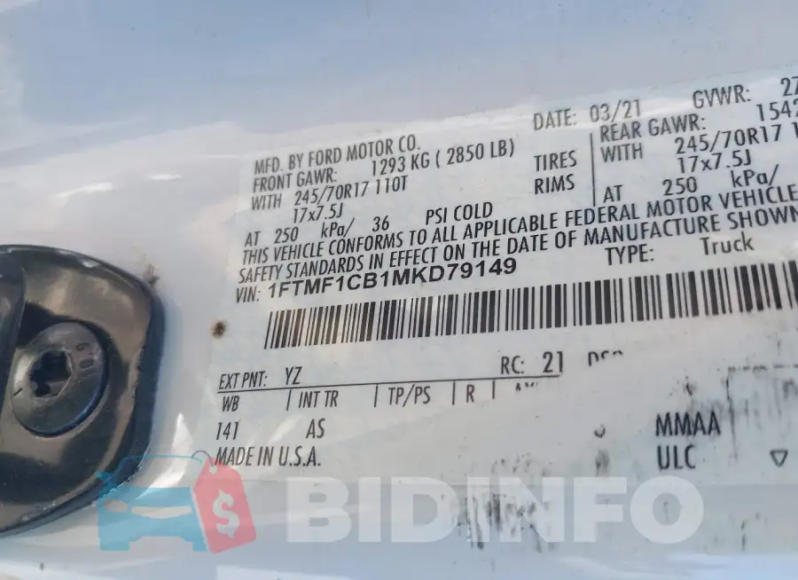 1FTMF1CB1MKD79149 Photo# 9