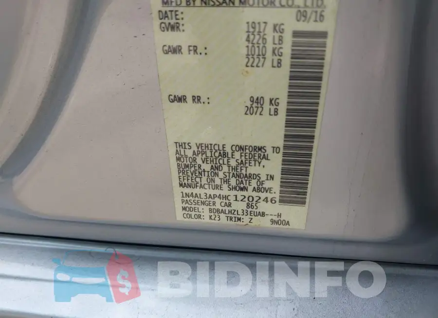 1N4AL3AP4HC120246 Photo# 9