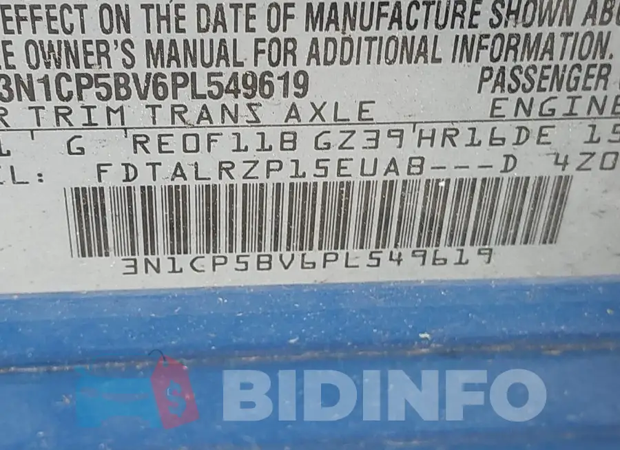 3N1CP5BV6PL549619 Photo# 9