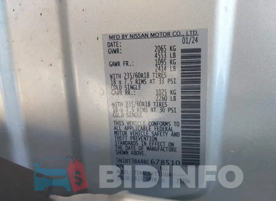 5N1BT3BA4RC678510 Photo# 9