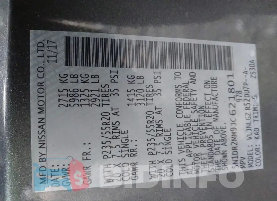 5N1DR2MM9JC621801 Photo# 9
