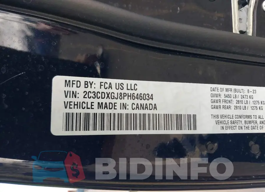 2C3CDXGJ8PH646034 Photo# 9