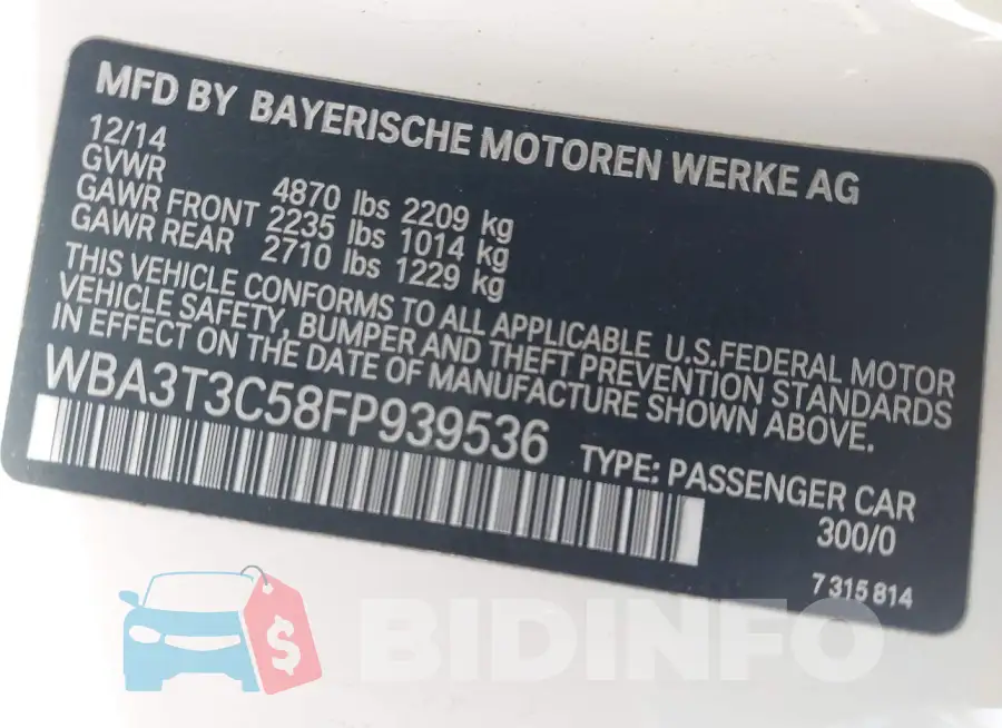 WBA3T3C58FP939536 Photo# 9