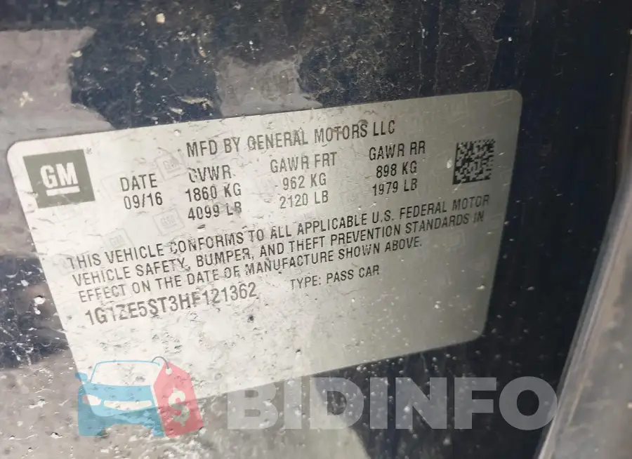1G1ZE5ST3HF121362 Photo# 9