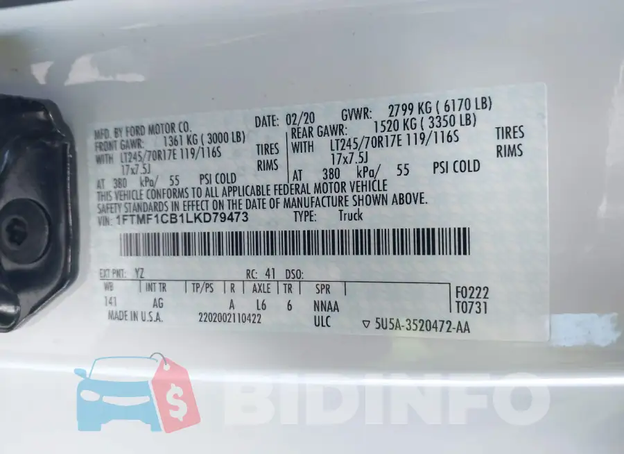 1FTMF1CB1LKD79473 Photo# 8