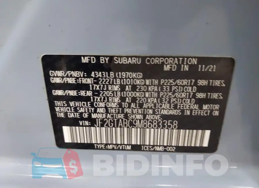 JF2GTABC9M8683358 Photo# 9