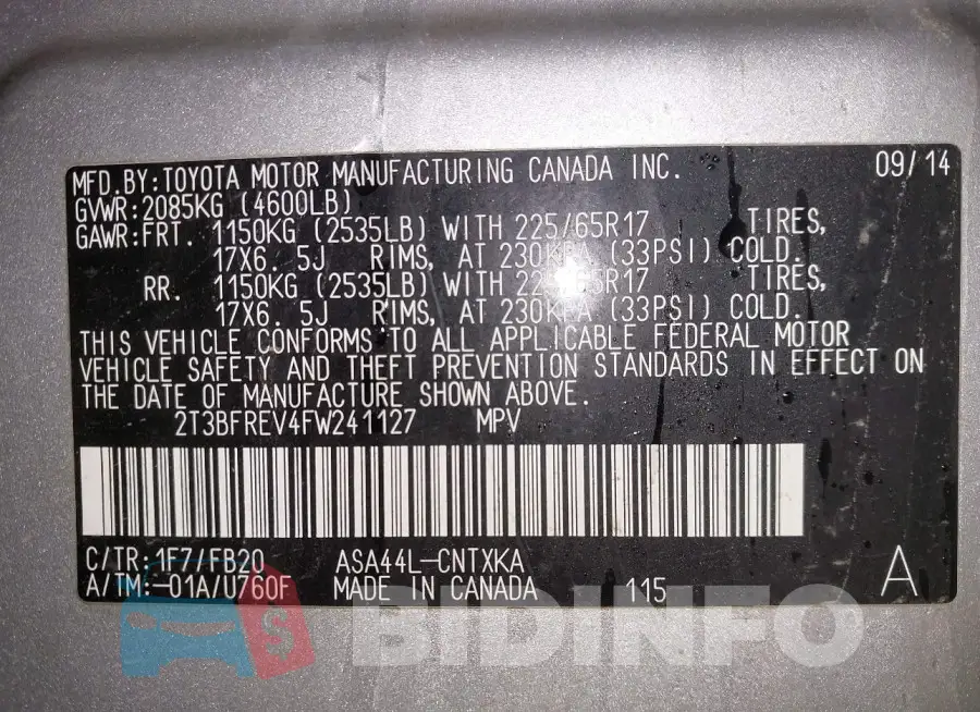 2T3BFREV4FW241127 Photo# 9