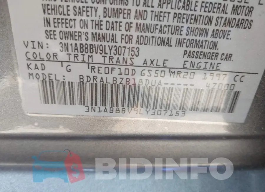3N1AB8BV9LY307153 Photo# 9