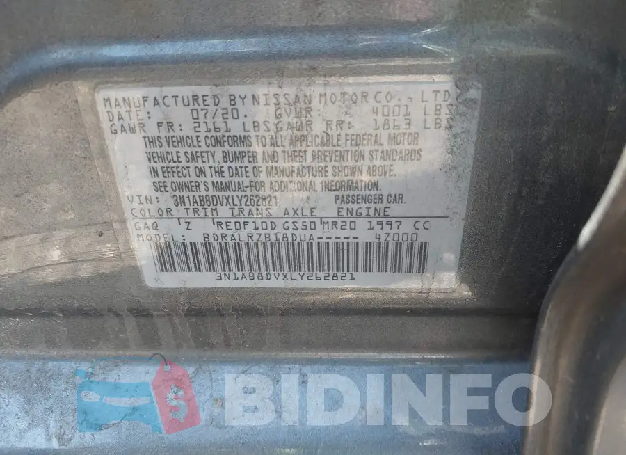 3N1AB8DVXLY262821 Photo# 9