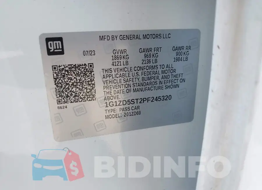 1G1ZD5ST2PF245320 Photo# 9