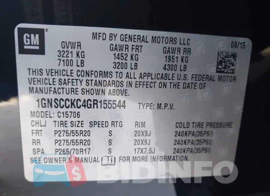 1GNSCCKC4GR155544 Photo# 9