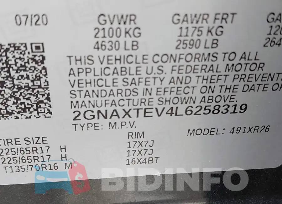 2GNAXTEV4L6258319 Photo# 9