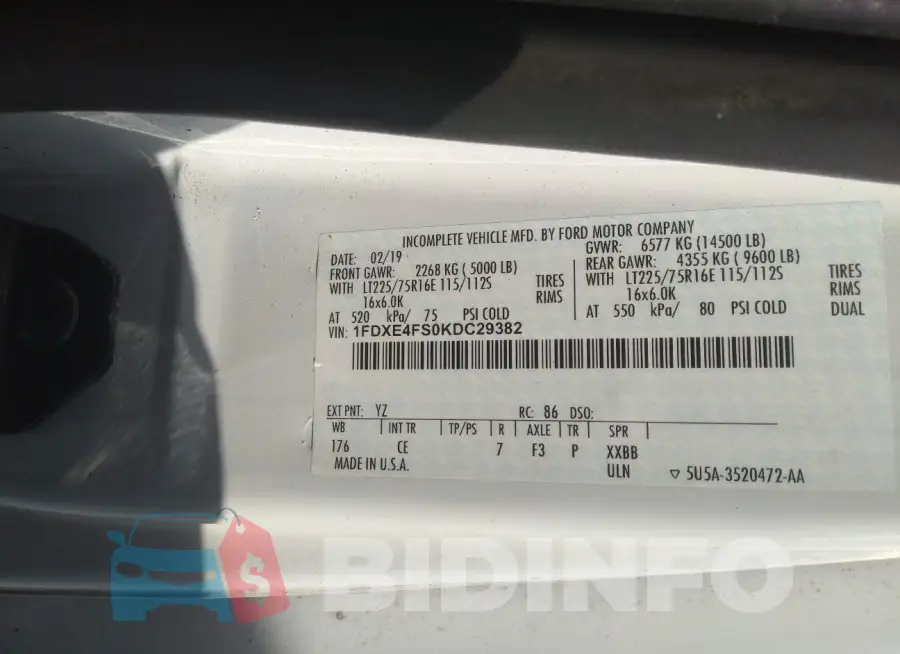 1FDXE4FS0KDC29382 Photo# 9