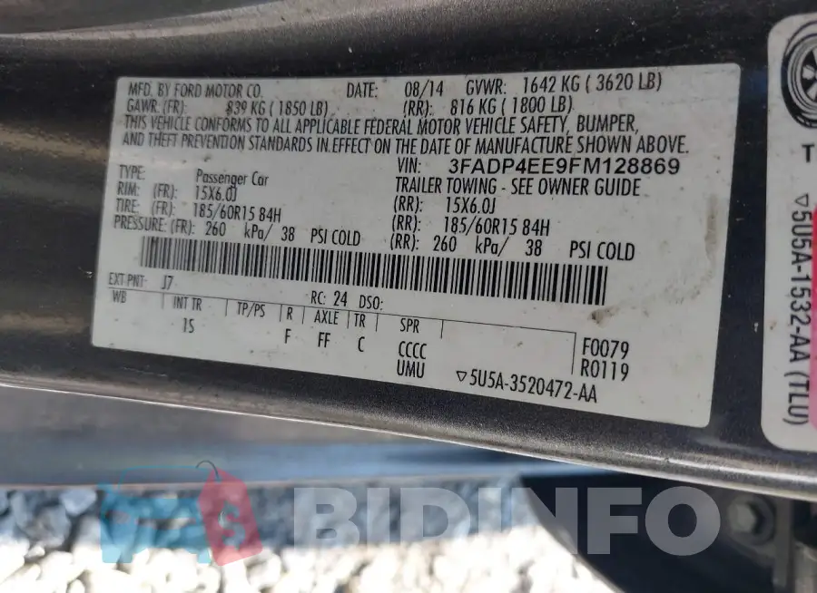 3FADP4EE9FM128869 Photo# 9