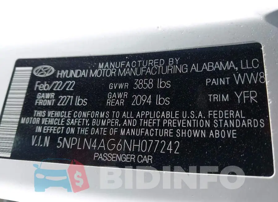 5NPLN4AG6NH077242 Photo# 9