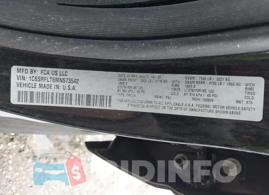 1C6SRFLT6MN573542 Photo# 9