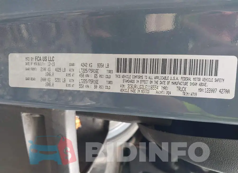 3C6URVJG3LE116554 Photo# 9
