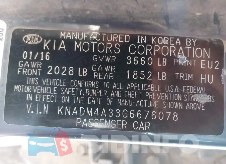 KNADM4A33G6676078 Photo# 9