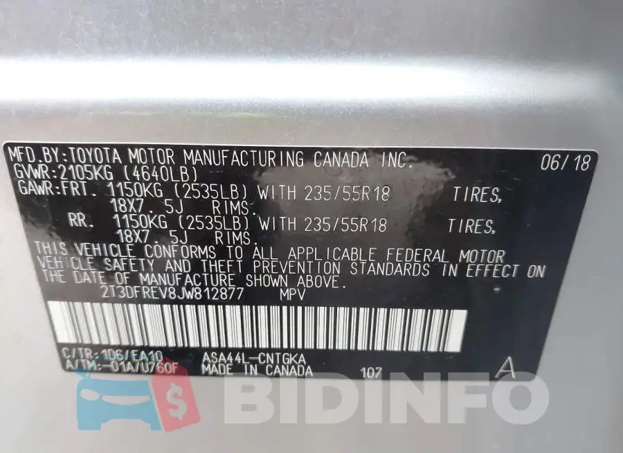 2T3DFREV8JW812877 Photo# 9
