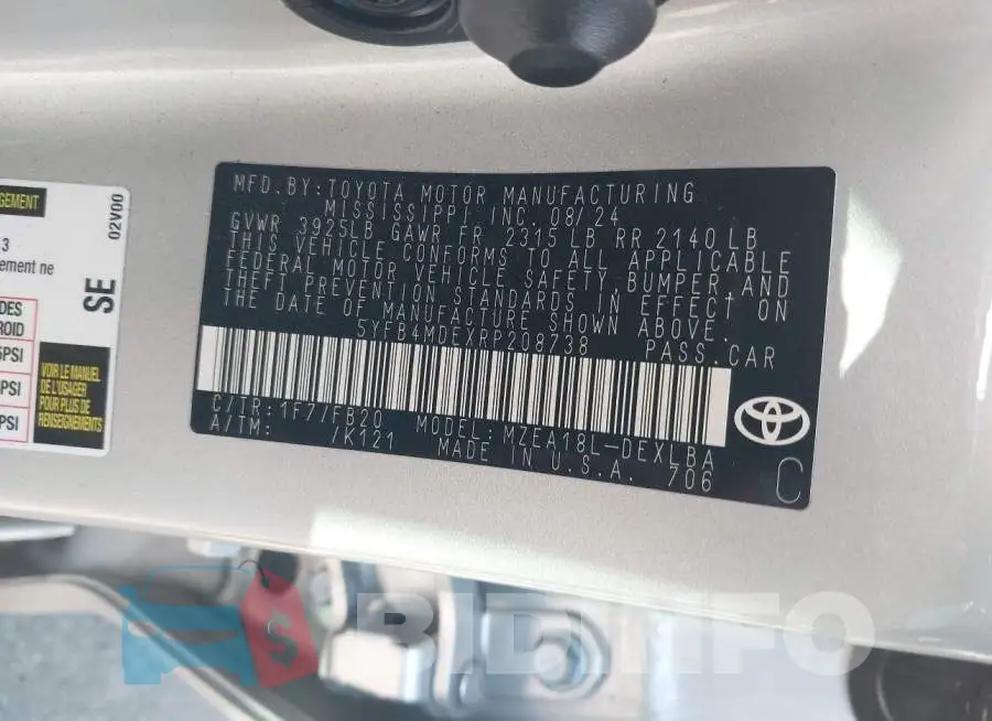 5YFB4MDEXRP208738 Photo# 9