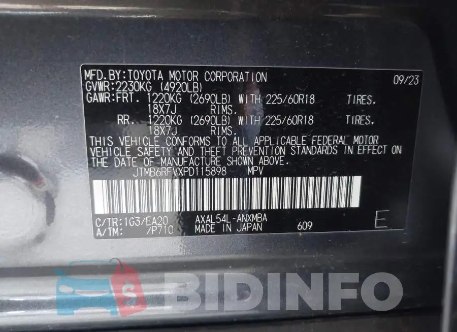 JTMB6RFVXPD115898 Photo# 9
