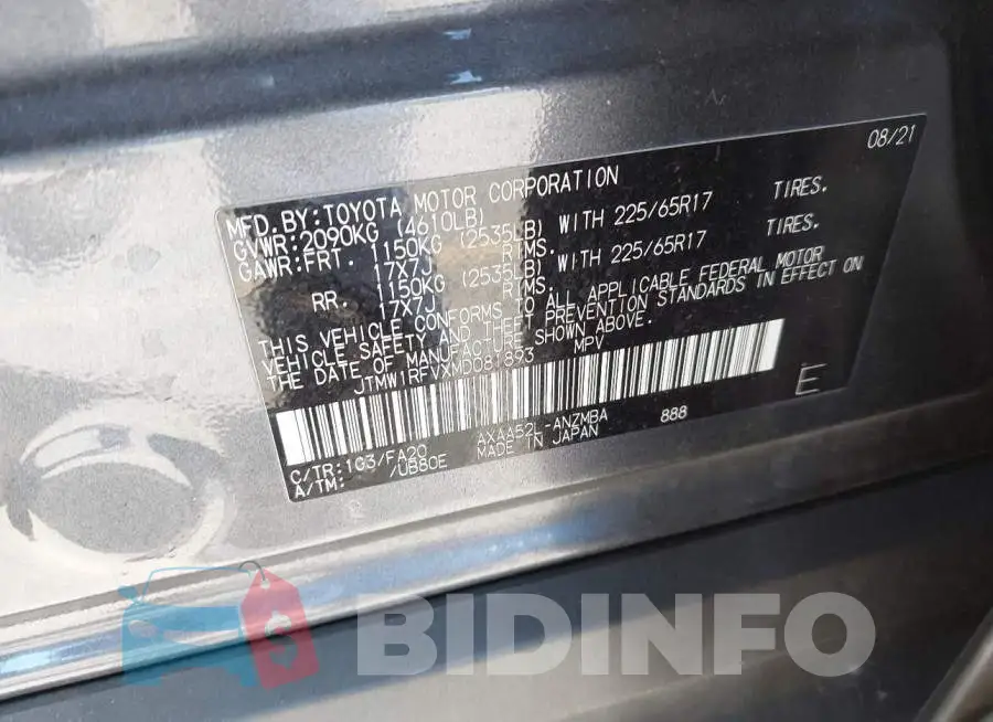 JTMW1RFVXMD081893 Photo# 9