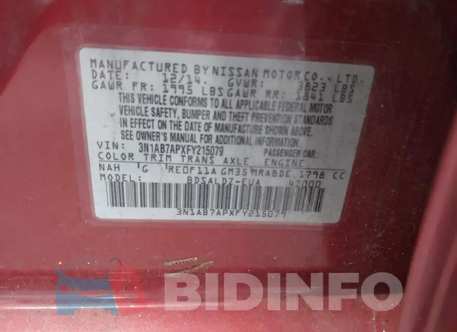 3N1AB7APXFY215079 Photo# 9