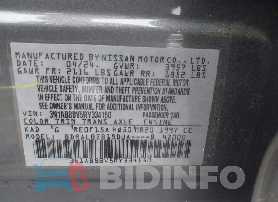 3N1AB8BV5RY334150 Photo# 9