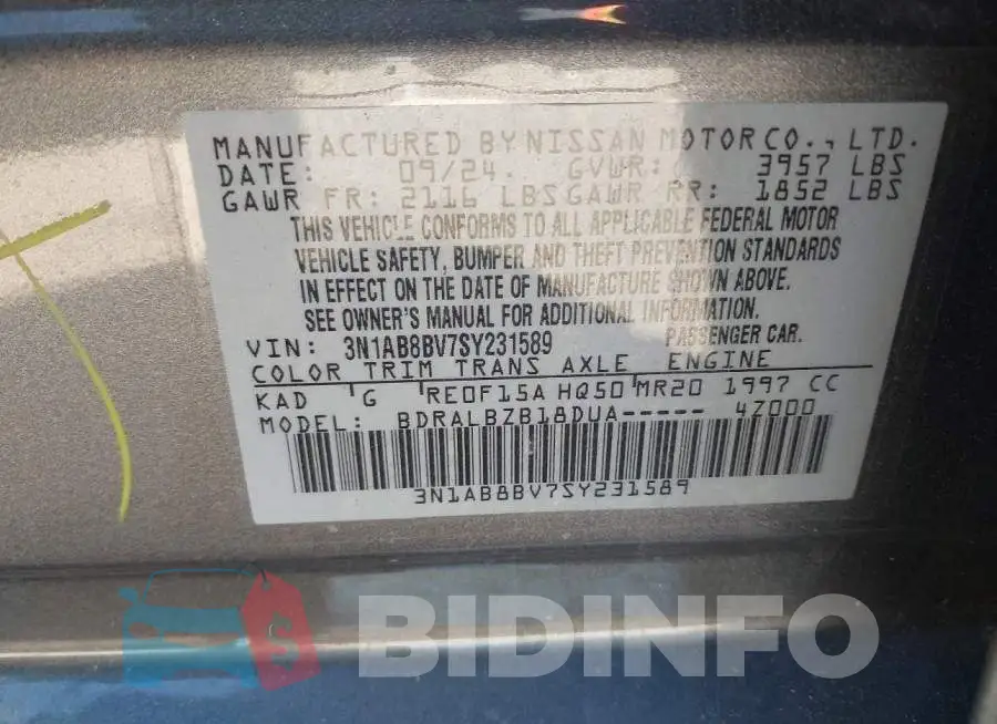 3N1AB8BV7SY231589 Photo# 9