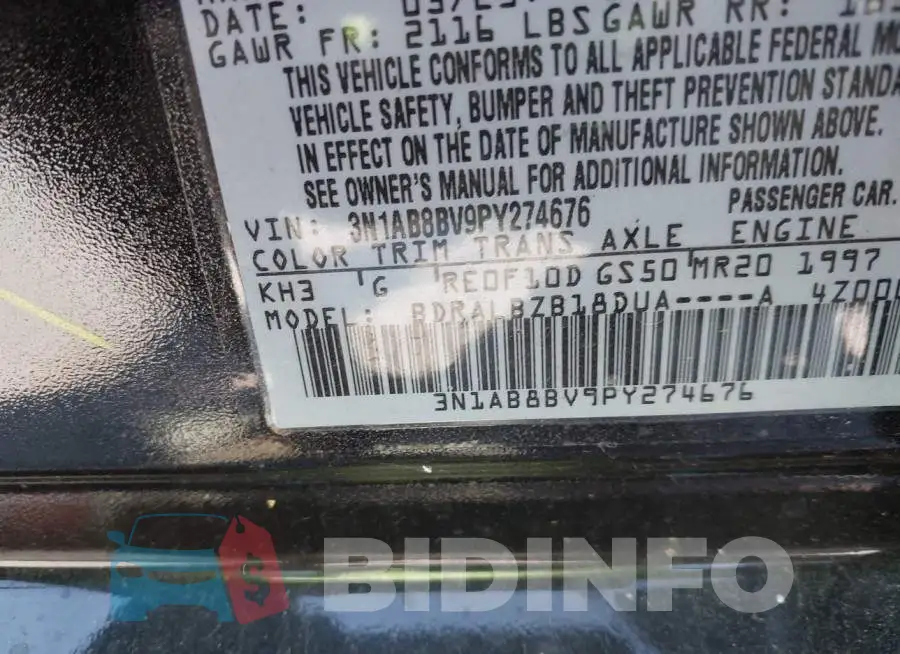3N1AB8BV9PY274676 Photo# 9