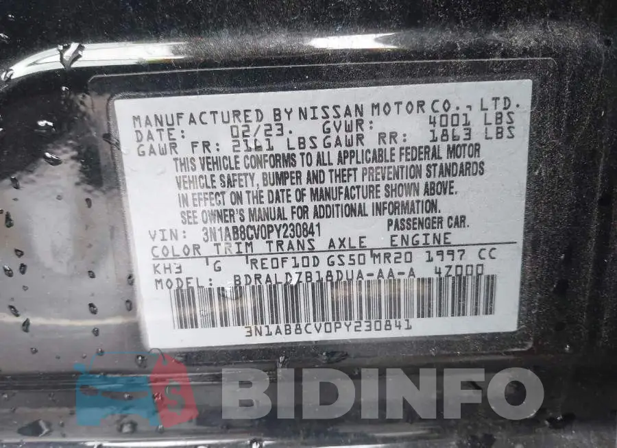 3N1AB8CV0PY230841 Photo# 9