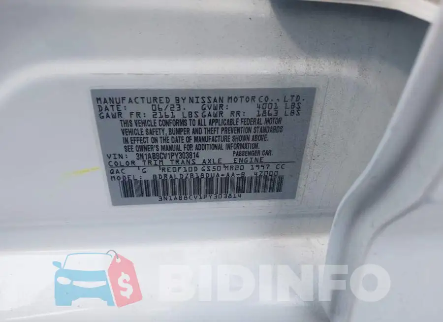 3N1AB8CV1PY303814 Photo# 9