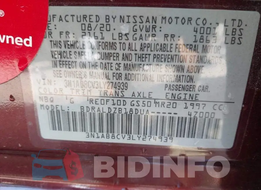 3N1AB8CV3LY274939 Photo# 9