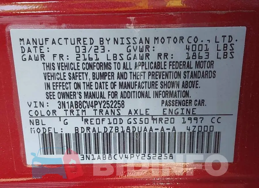 3N1AB8CV4PY252258 Photo# 9