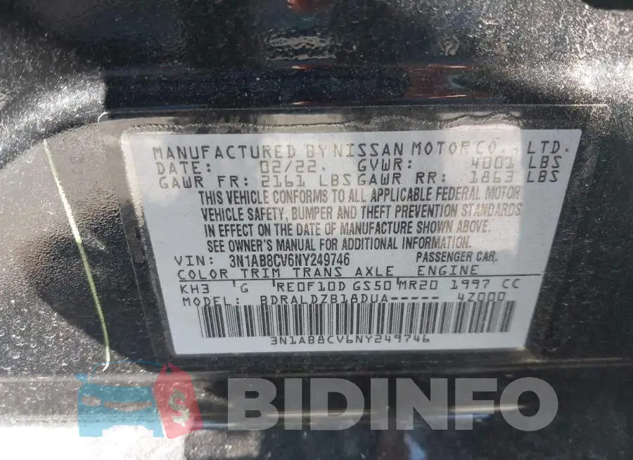 3N1AB8CV6NY249746 Photo# 9