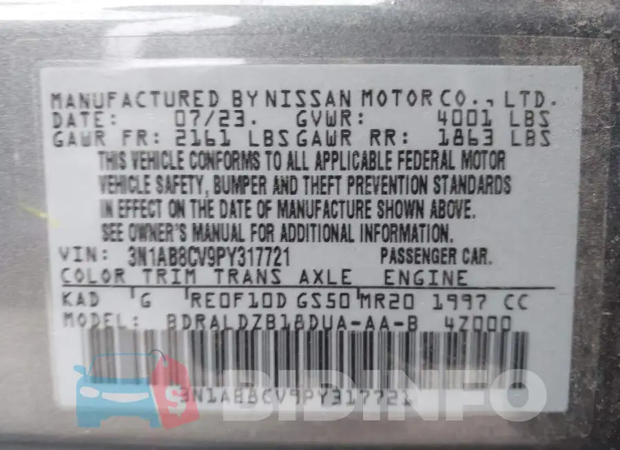 3N1AB8CV9PY317721 Photo# 9