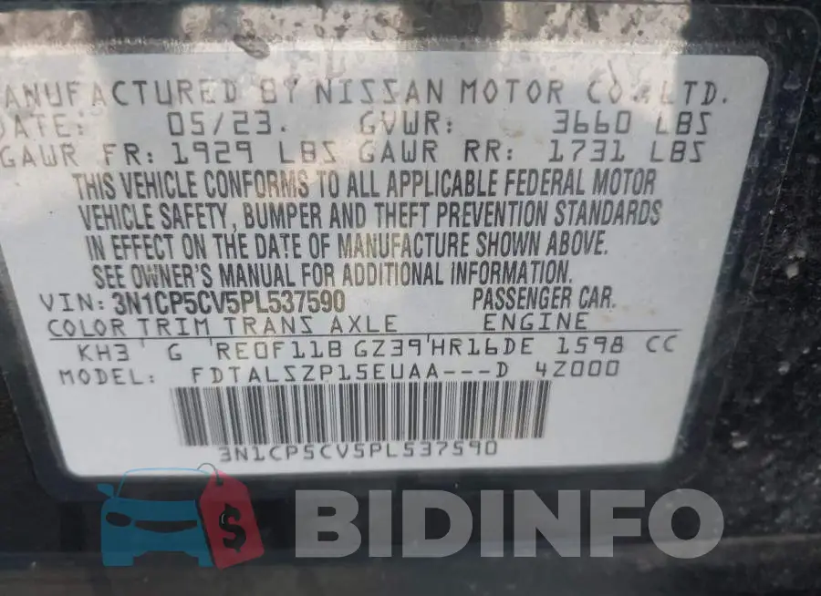 3N1CP5CV5PL537590 Photo# 9