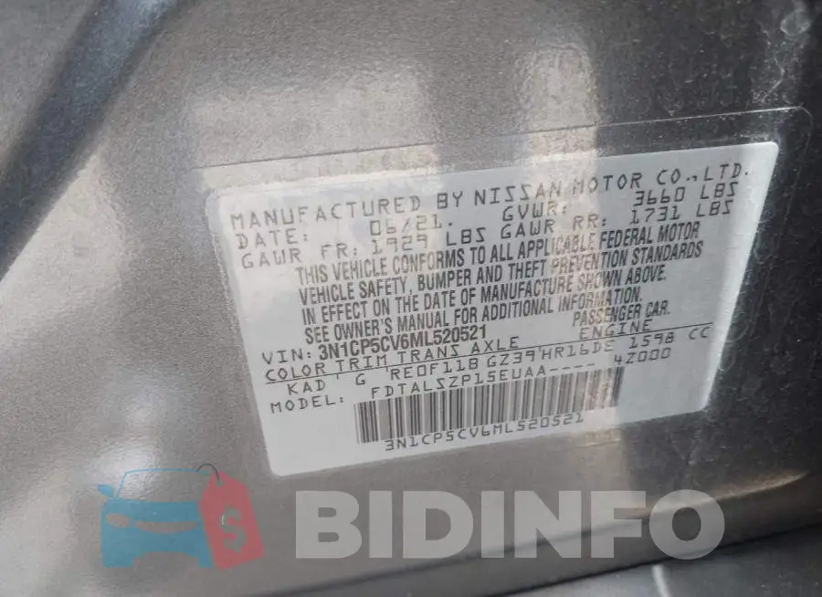 3N1CP5CV6ML520521 Photo# 9