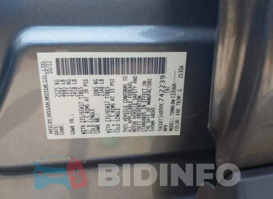 5N1BT3AB9PC742239 Photo# 9