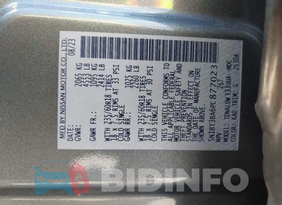 5N1BT3BA6PC877023 Photo# 9