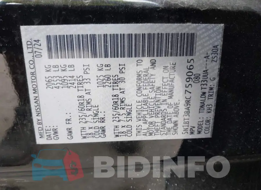 5N1BT3BA9RC759065 Photo# 9