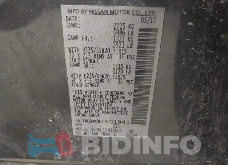 5N1DR2MM9HC691941 Photo# 9