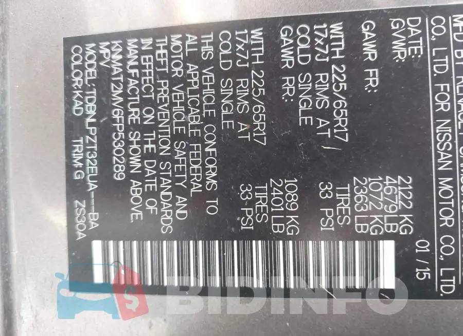 KNMAT2MV6FP530289 Photo# 9