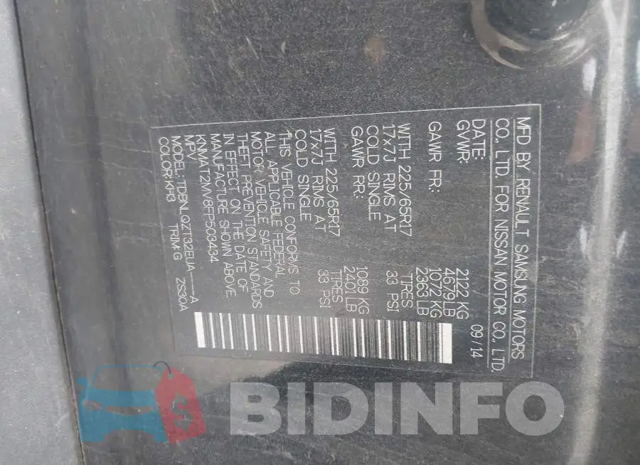 KNMAT2MV8FP503434 Photo# 9