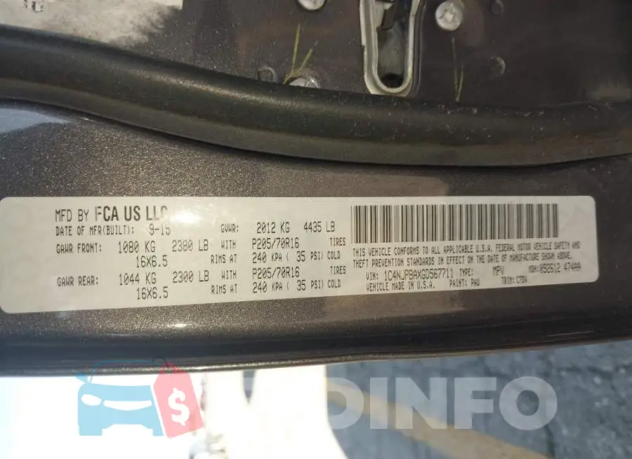 1C4NJPBAXGD567711 Photo# 9