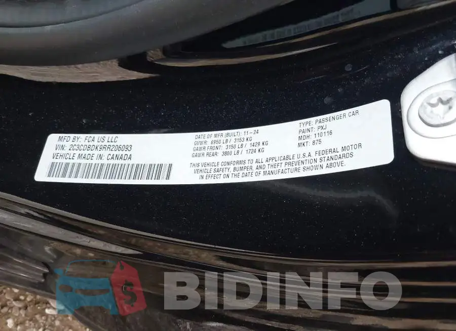 2C3CDBDK9RR206093 Photo# 9