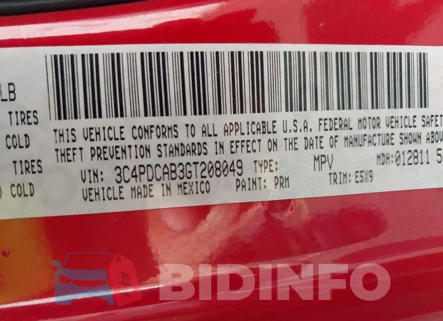 3C4PDCAB3GT208049 Photo# 9